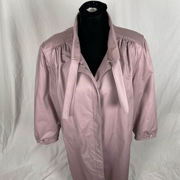 London Fog Lavender Trench Coat - Women’s 14 Regular - Picture 2 of 8